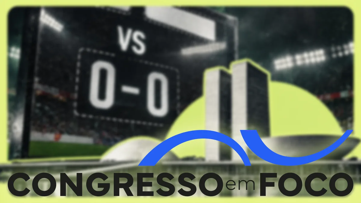 Placar ao lado do Congresso Nacional com a marca do Congresso em Foco