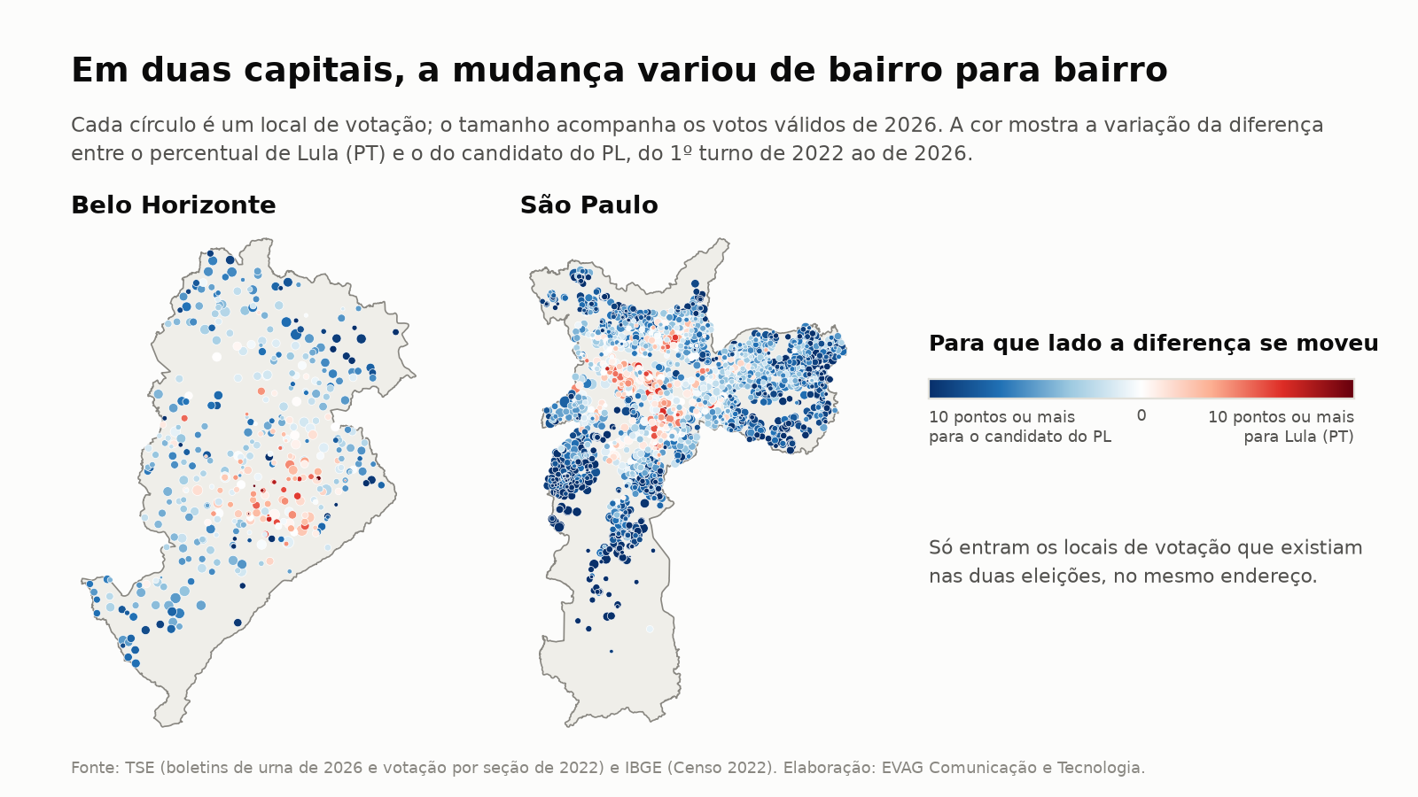 Locais de votação de Belo Horizonte e São Paulo